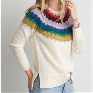 American Eagle Outfitters Ahh-mazingly Soft Rainbow Wool Blend Sweater Size XS